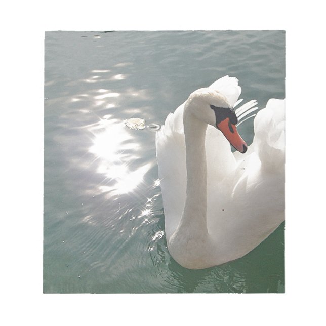 Bloco De Notas Romantischer weisser Schwan (Frente)