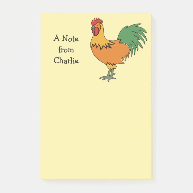 Bloco De Notas Rooster notas personalizadas de Posto-Ti (Frente)