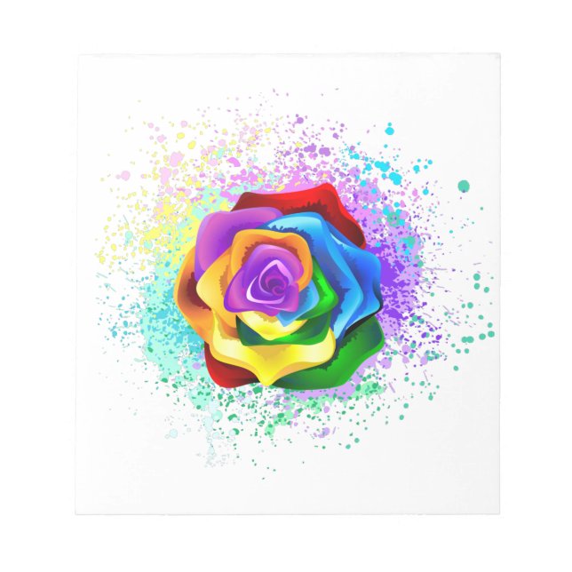 Bloco De Notas Rosa Arco-Íris Colorida (Frente)