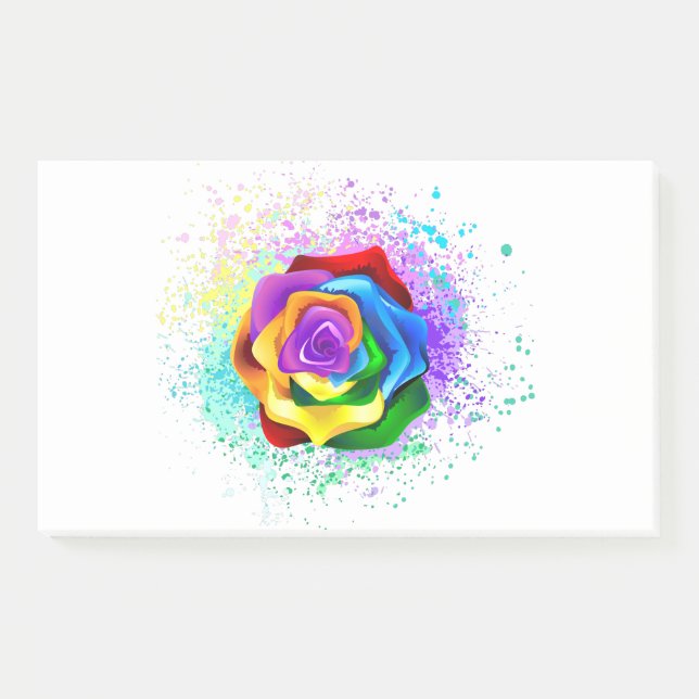 Bloco De Notas Rosa Arco-Íris Colorida (Frente)