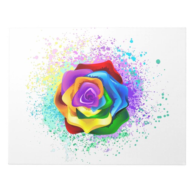 Bloco De Notas Rosa Arco-Íris Colorida (Frente)