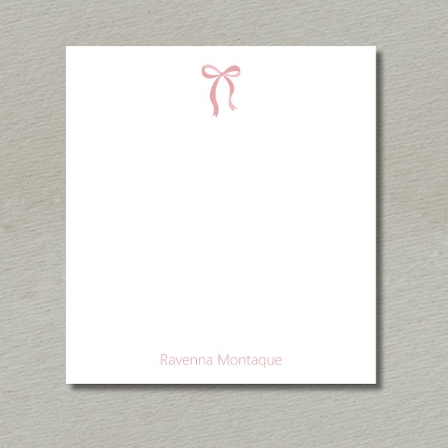 Bloco De Notas Rosa Arco Simples Rubor Script Nome Personalizado  (Criador carregado)