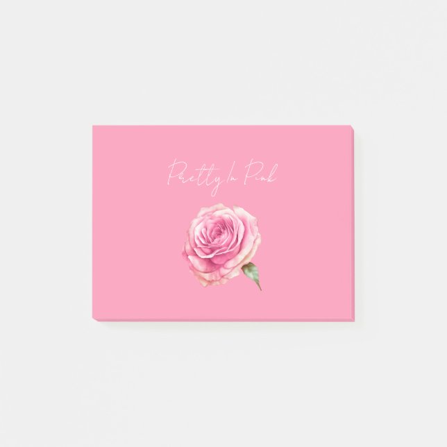 Bloco De Notas Rosa Bonita de Rosa (Frente)