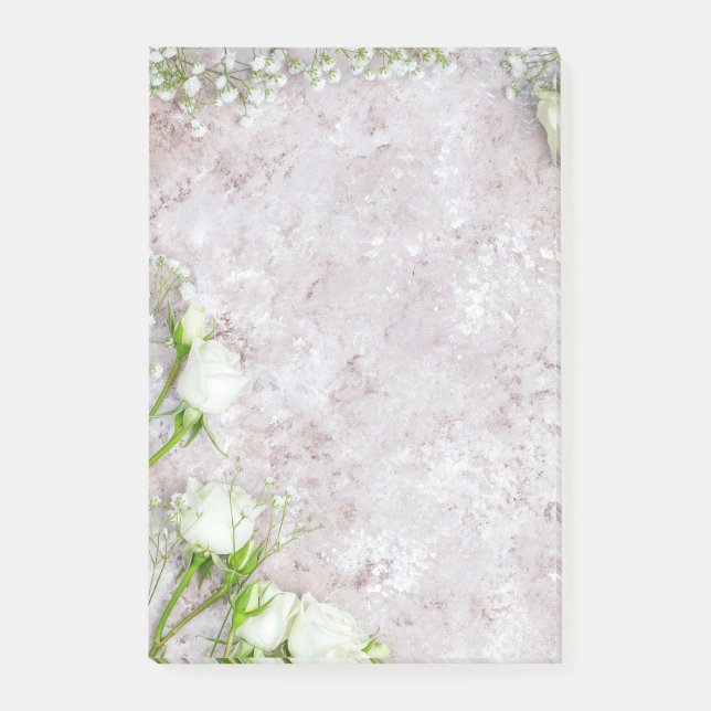 Bloco De Notas Rosa branca (Frente)