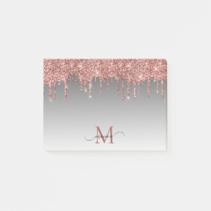 Bloco De Notas Rosa Chic - Lente Dourada - Lente Lente - Monogram