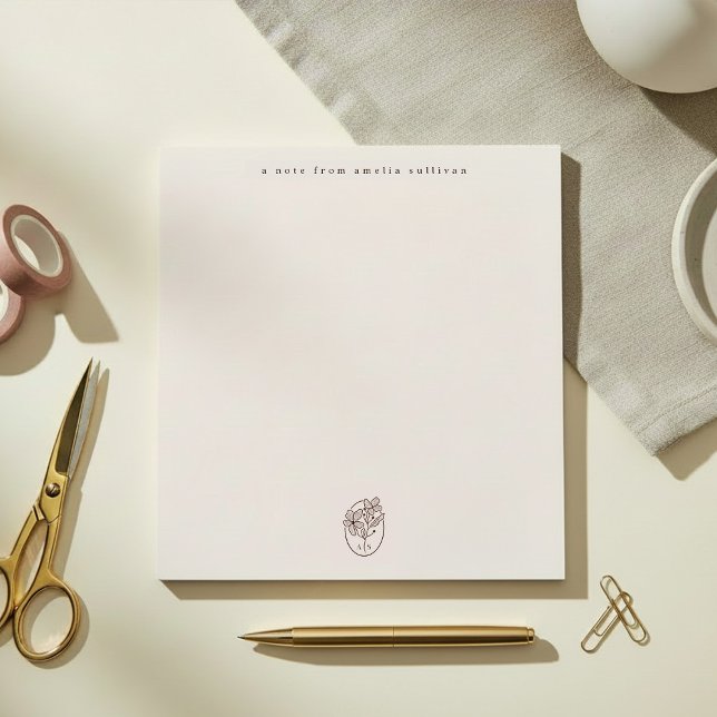 Bloco de Notas Rosa com Bloco de Mesa Monogramado (Criador carregado)