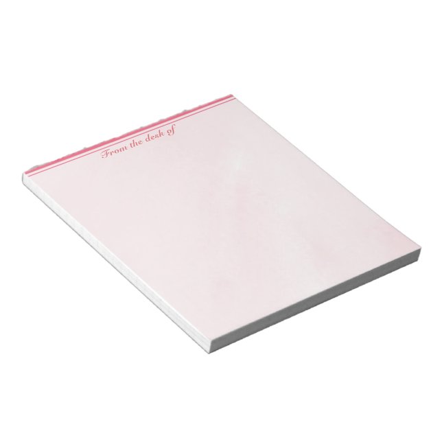 Bloco de notas rosa com faixa superior (Inclinado)