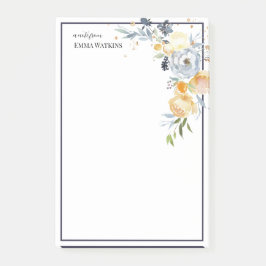 Bloco De Notas Rosa de Aquarela Personalizada do Professor