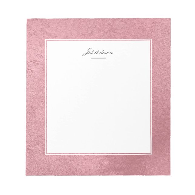Bloco De Notas Rosa de faux moderno (Frente)