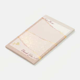Bloco De Notas Rosa de Lúxury Glitter Dourado