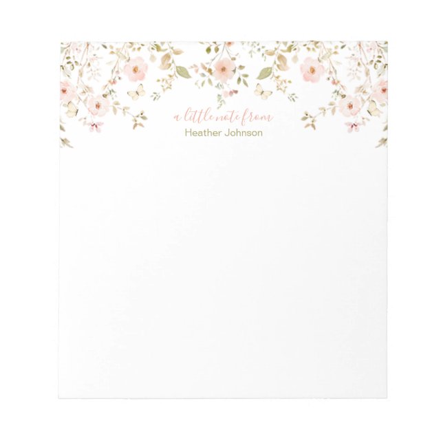 Bloco De Notas Rosa de País Selvagem Personalizado (Frente)