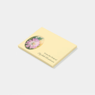 Bloco De Notas Rosa do crisântemo e floral Pastel de creme