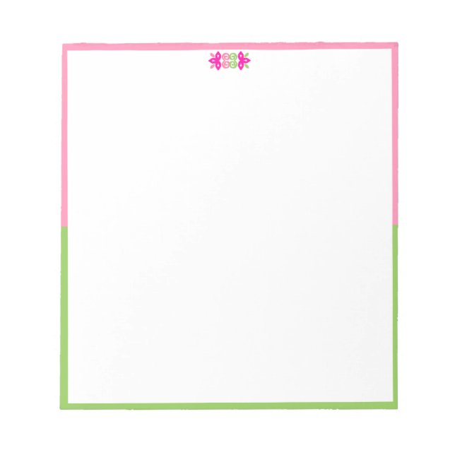 Bloco de Notas Rosa e Verde Colorblock (Frente)