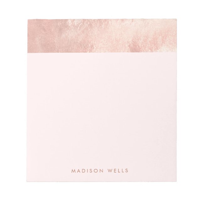 Bloco De Notas Rosa Elegante Dourado Rosa (Frente)