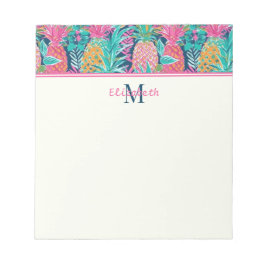 Bloco De Notas Rosa Esmeralda Azul Naval Abacaxi Monograma Esport