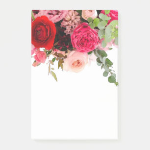 Bloco De Notas Rosa Floral Vazio Modelo