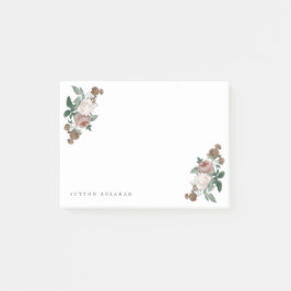 Bloco De Notas Rosa Floral Vintage Cor de Rosa
