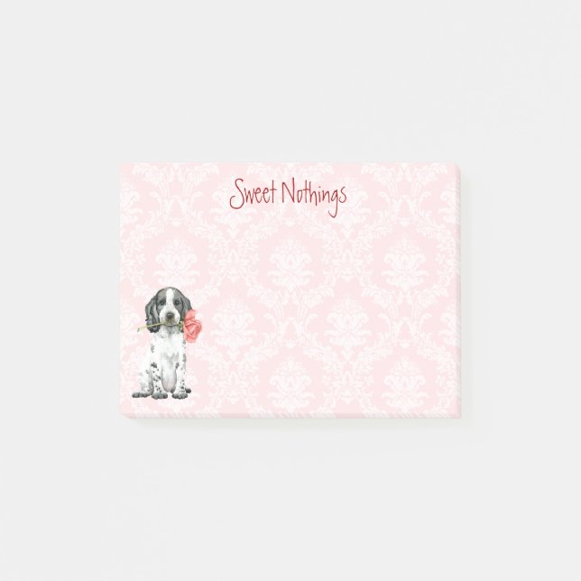 Bloco De Notas Rosa namorados English Cocker Spaniel (Frente)