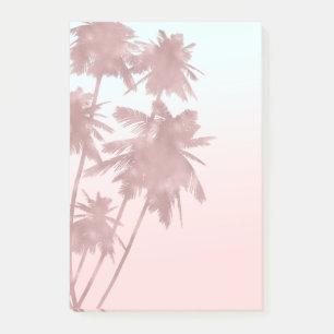 Bloco De Notas Rosa Ouro Palmas Rosa Praia Ombre Palmeiras Femini