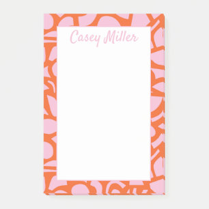 Bloco De Notas Rosa Personalizado & Laranja, Pré-disquete