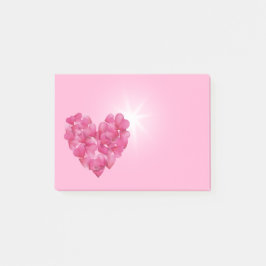 bloco de notas rosa petal Hearts Stickies