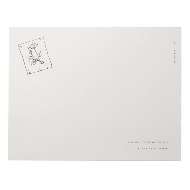 Bloco De Notas Rosa Pressionada Régia Vintage Personalizada (Frente)