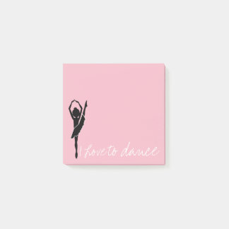 Bloco De Notas Rosa que eu amo dançar a bailarina da silhueta