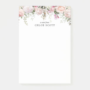 Bloco De Notas Rosa Rosa Cor-de-Rosa Rosa Floral Personalizada