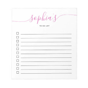Bloco de Notas Rosa Rosa do Script Chic a Ser List