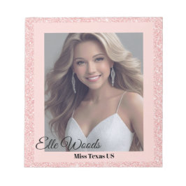 Bloco De Notas Rosa Rosa Glitz Autografar Pad