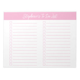 Bloco de Notas Rosa Script 8.5x11 Duas Colunas Che