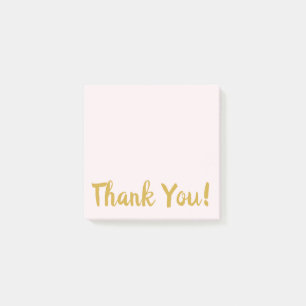 Bloco De Notas Rosa Simples e Dourado Obrigado