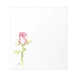 Bloco De Notas Rosa vermelha Cor de Água do solteiro Rosa Pintado