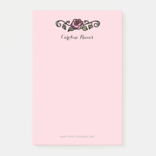 Bloco De Notas Rosa vermelha Vitoriana Vintage Romântica Desenhad