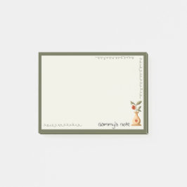 Bloco De Notas Rosa Vintage em Vaso, borda verde, Notas Post-It