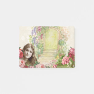 Bloco De Notas Rosa vitoriano de couve Floral