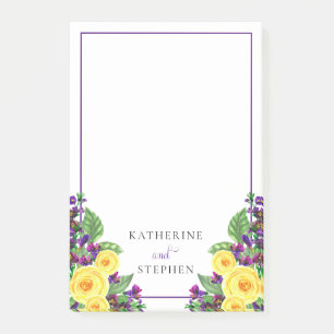 Bloco De Notas Rosas Amarelas   Violets Boho Floral Pormenores do