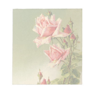 Bloco De Notas Rosas cor-de-rosa do jardim do vintage para o dia
