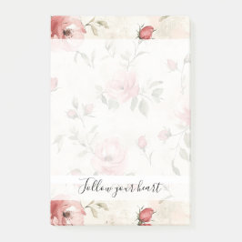 Bloco De Notas Rosas Cor-de-Rosa Floral