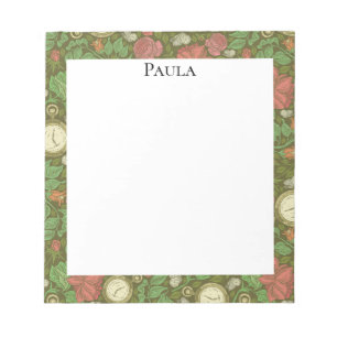 Bloco De Notas Rosas de vigia Vintage Steampunk Pocket