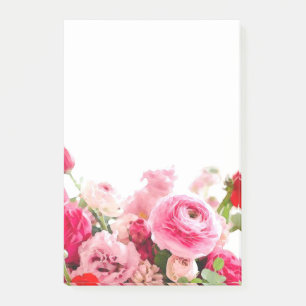Bloco De Notas Rosas Flores Vazio Modelo Aquarela