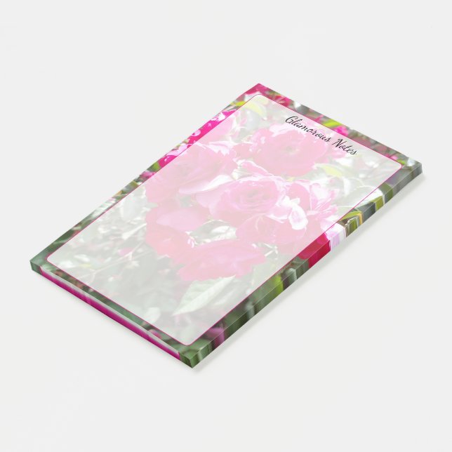 Bloco De Notas Rosas Glamourosas Post-it® Longo  (Inclinado)