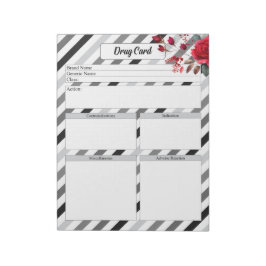 Bloco De Notas Rosas n Stripes _Drug Card