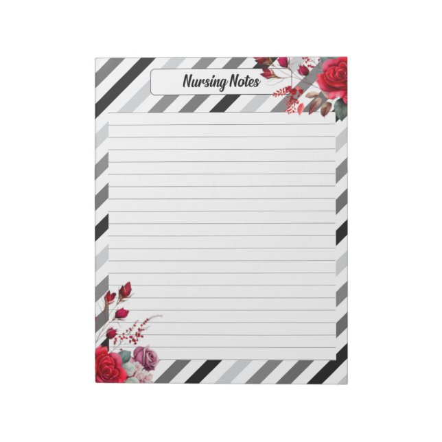 Bloco De Notas Rosas n Stripes_ Nursing Notes (Invertido)