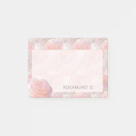 Bloco De Notas Rosas Pastel Sonhadoras Abstratas com Nome