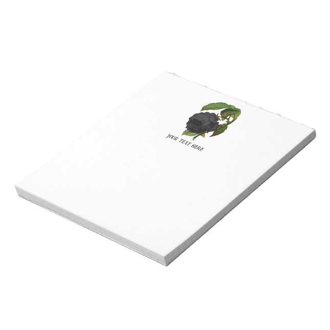 Bloco De Notas Rosas Pretas Personalizadas Góticas Vintage (Invertido)