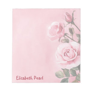 Bloco De Notas Rosas Rosa NOMES PERSONALIZADOS Comprando Lista de