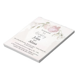 Bloco De Notas Rosas Rosa Suave & Coleção de Noiva e Noivo