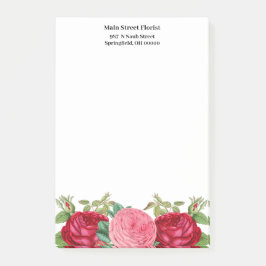 Bloco De Notas Rosas Vermelhas Rosa Florais