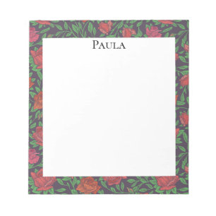 Bloco De Notas Rosas Vermelhos e Fuchsia Perfeitos, Vitorianos, G